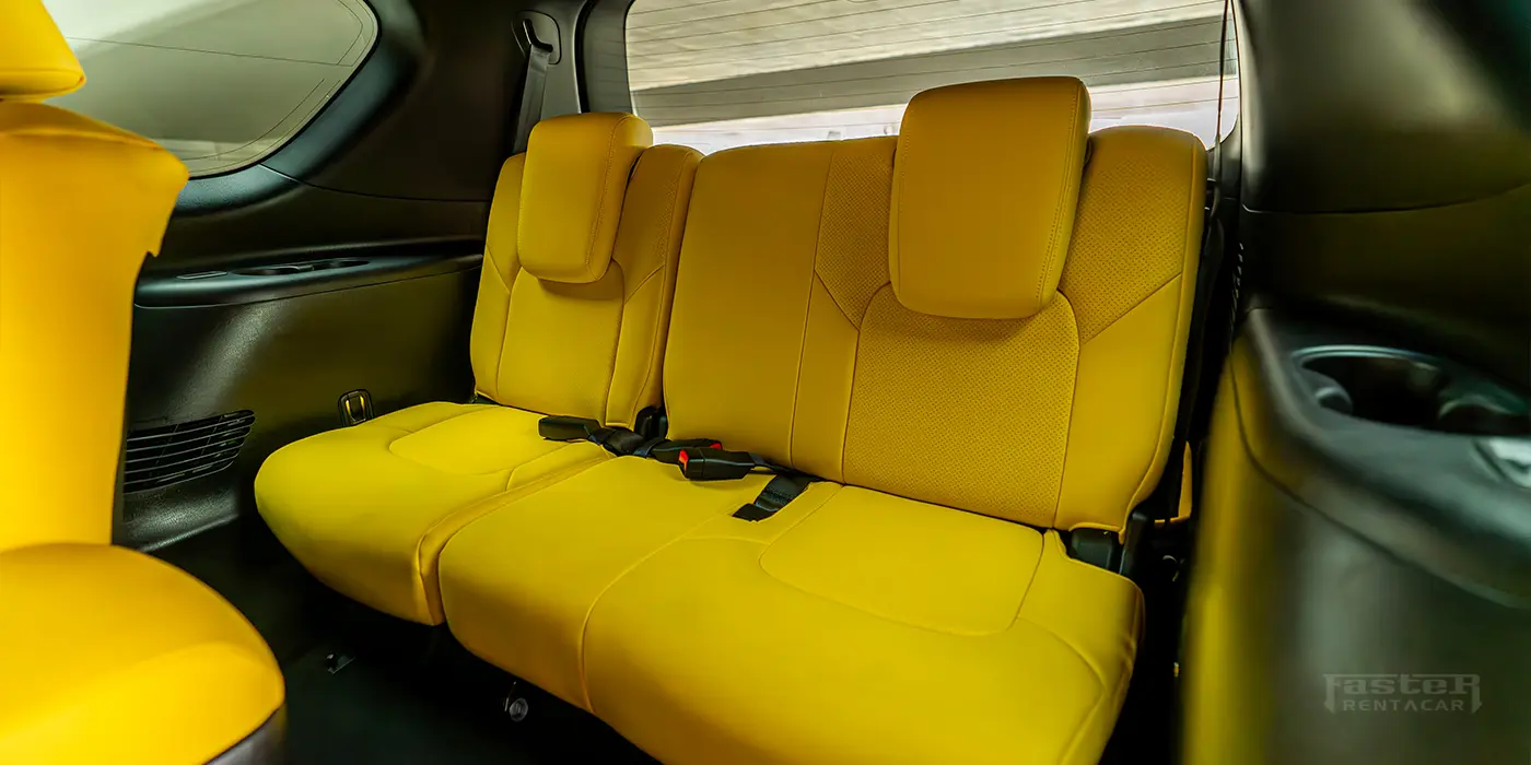 Infiniti Qx80 Yellow and Black Modified Interior Back Seats
